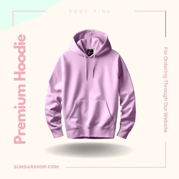 Baby Pink Premium Winter Hoodie - Image 3