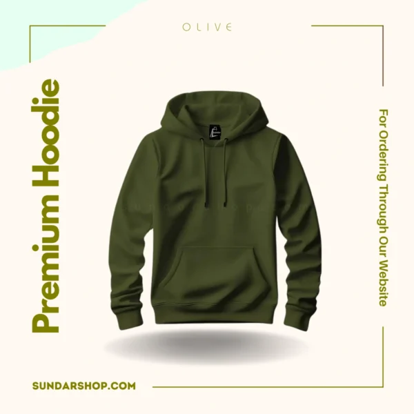Olive Premium Winter Hoodie - Image 2
